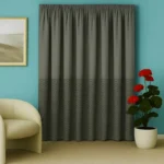 پرده ساتن ابریشم حاشیه دار